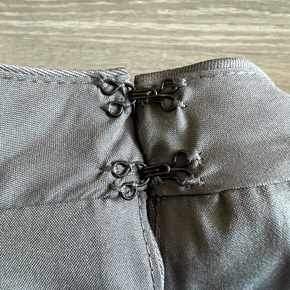 Alfred Sung Dress Size 14 Satin Twill Halter Neck Gown Caviar Gray D772 - Picture 9 of 15